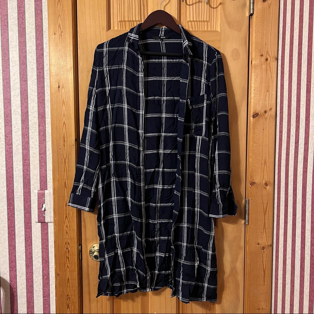 navy blue plaid flannel